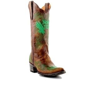 GAMEDAY BOOTS University North Texas Mean Green Leather Western Boots